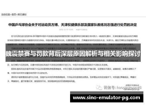 魏震禁赛与罚款背后深层原因解析与相关影响探讨 魏震禁赛与罚款背后深层原因解析与相关影响探讨